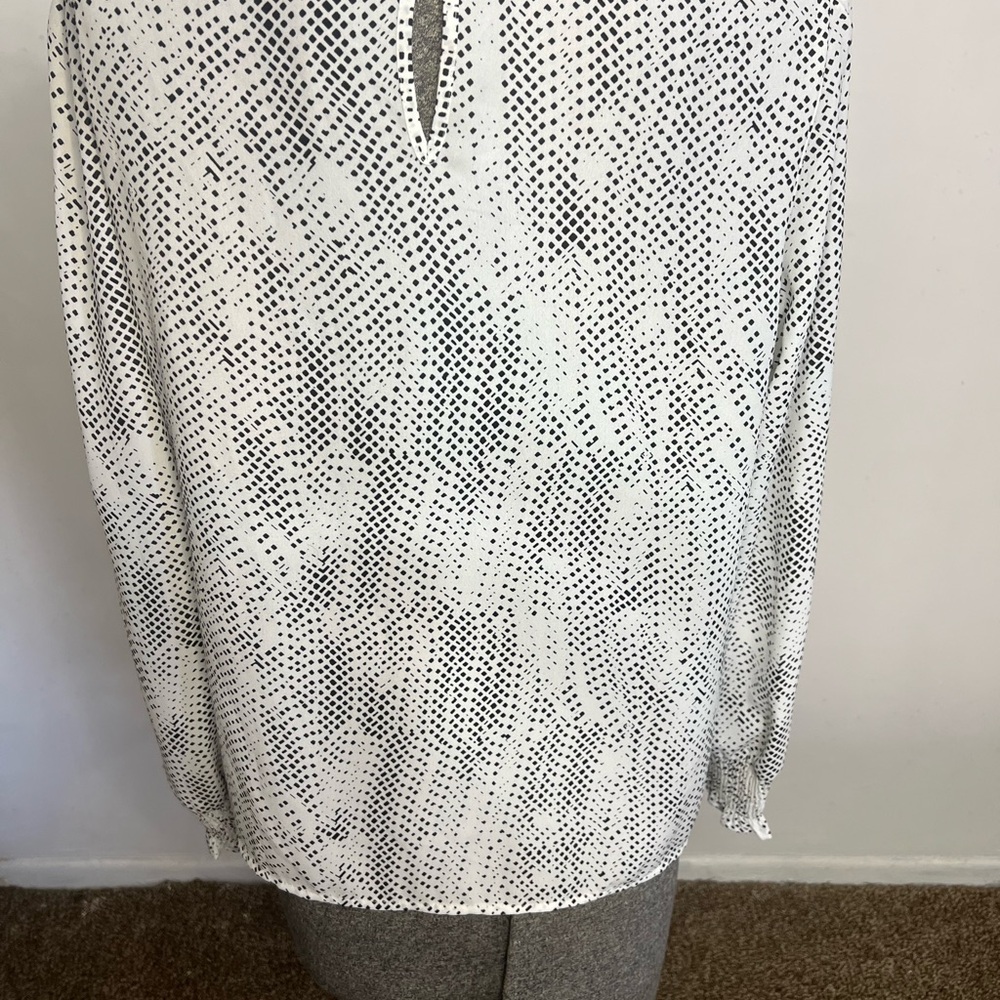 Apt. 9 White Blouse with Black Dot Print - Picture 7 of 16